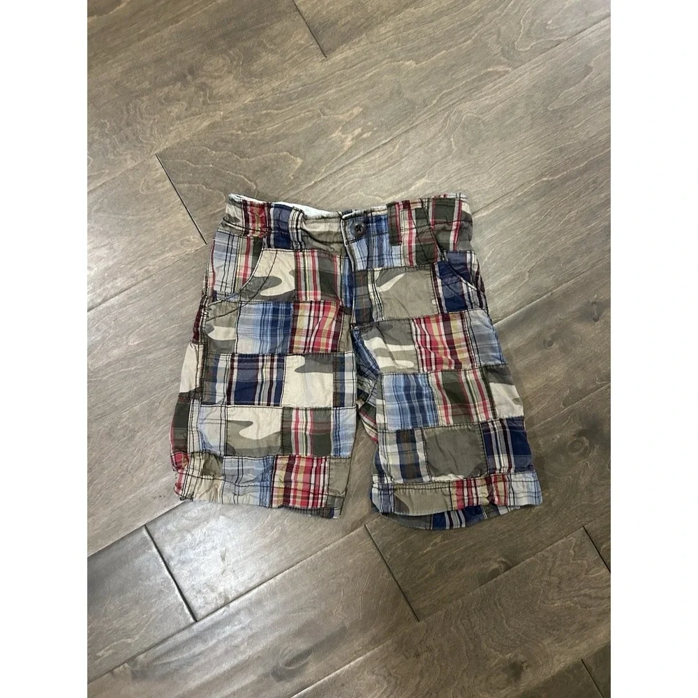 Mossimo Supply Co Boys Madras Plaid Shorts Slide Closure Adjustable‎ Waist 7